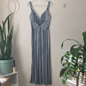 Derek Heart Blue and White Patterned Dress